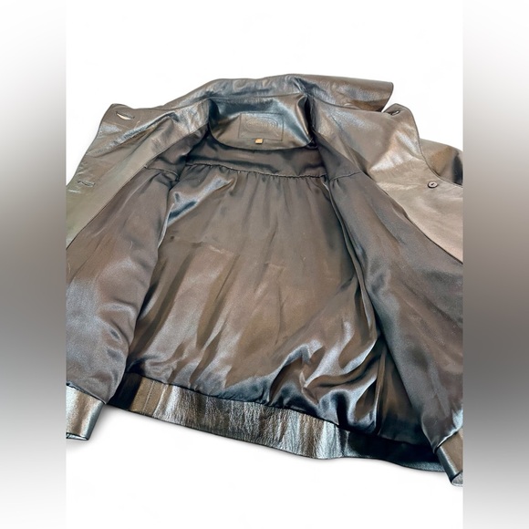 CHESTER Black soft Lambskin/Kid Leather Jacket, wide sleeves, cape illusion - Picture 11 of 12